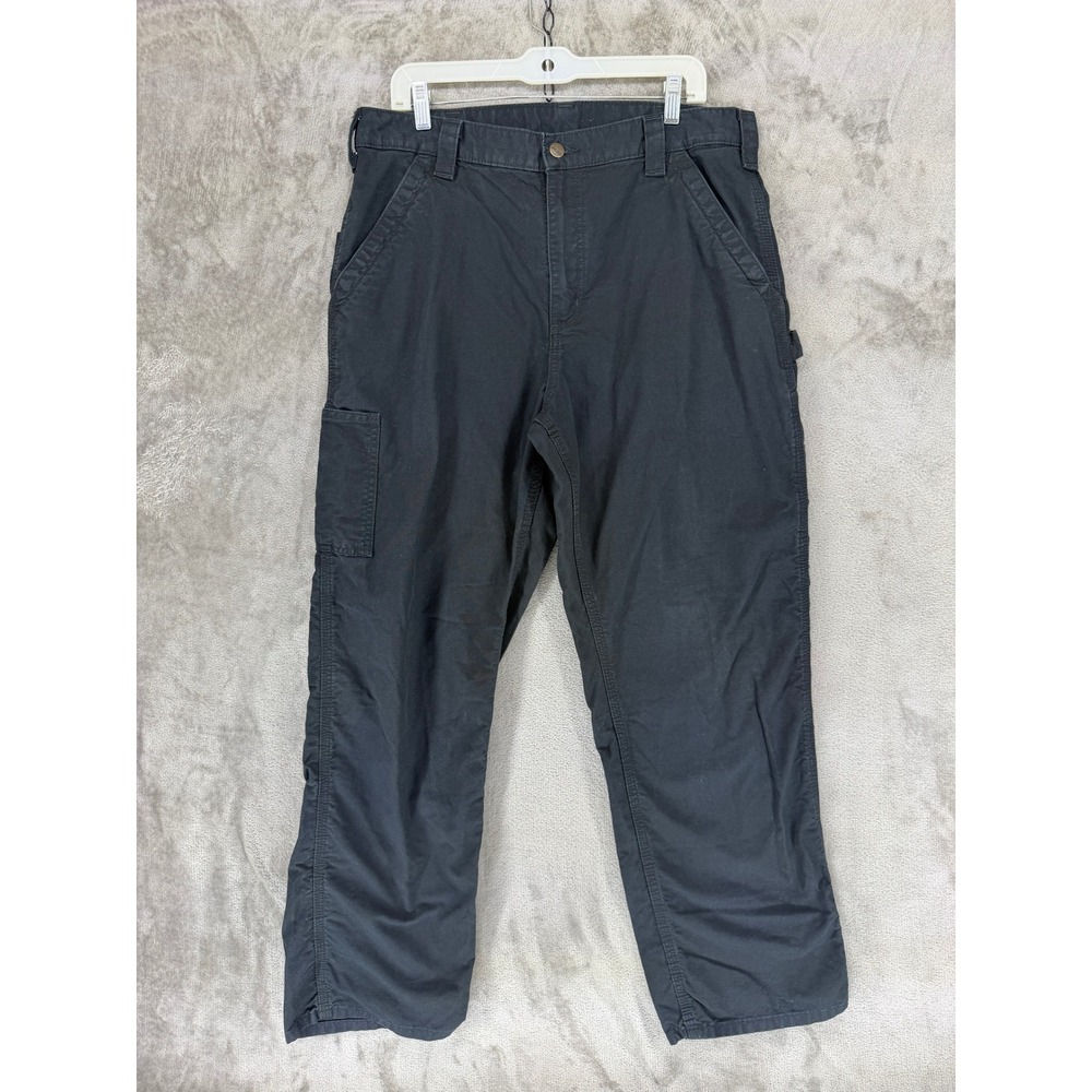 Carhartt Pants Mens 36x32 B151 Loose Fit Black Canvas Carpenter EUC